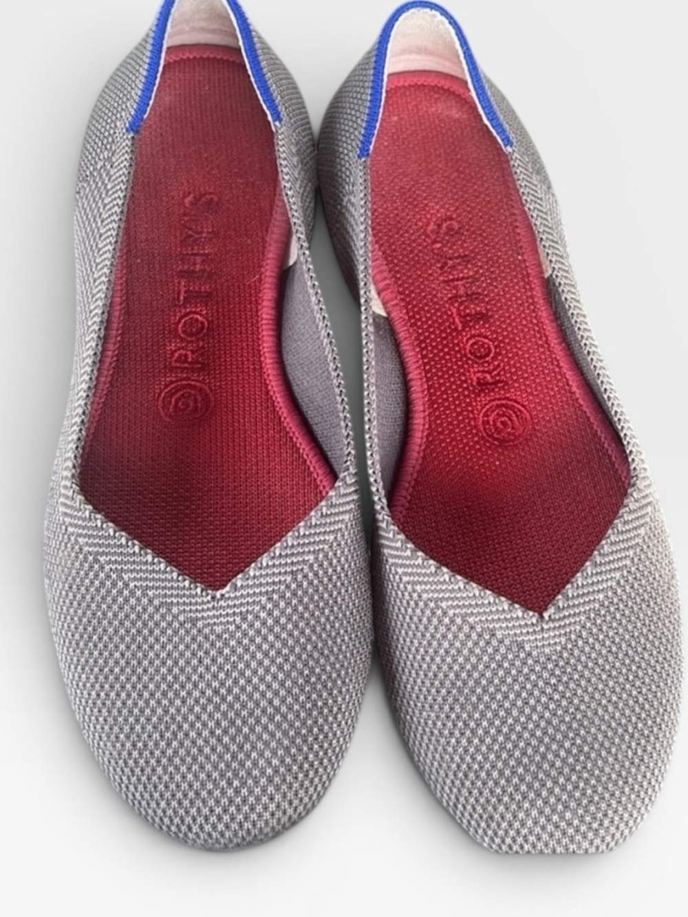 Rothy’s The Flat Gray Knit Ballet Flats Washable Sustainable Shoes 7.5
